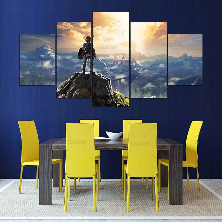 Холст картины настенные панно 5 Панель игры стены Книги по искусству Легенда о Zelda