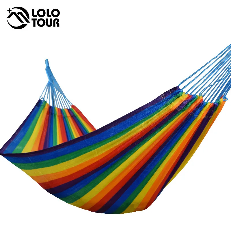 

Handmade Caribbean Hammocks Jumbo Rainbow Striped Swing Hamac Soft Spun Polyester Hamacas Comfort Woven Nylon Mayan Rede