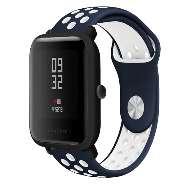 Midnightblue white Ремешок заменяет ремешки для часов Amazfit Youth силиконовые ремешки для Xiaomi Huami Bip BIT PACE Lite Молодежные умные часы браслет на запястье - Цвет: Midnightblue white