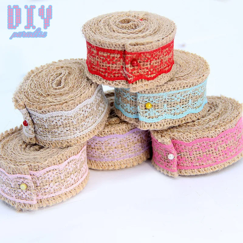 10 м DIY Ручная работа ретро лента из натуральной мешковины кружевная Лента отделка
