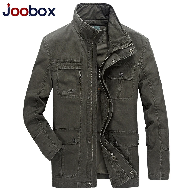 Military Jacket Men Brand Spring &amp Autumn Cargo Army Coats Solid Cotton Male jaqueta masculina Size 4XL Veste hommes militaire | Мужская