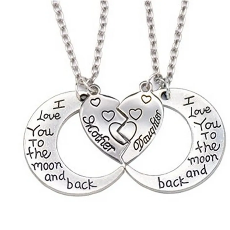 Теплое сплавное ожерелье для мамы и дочки с подвеской I love you to the moon back|Подвески| |