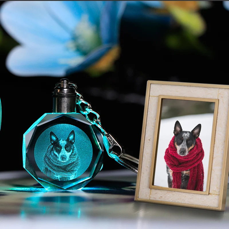 Необычные персонализированные K9 кристалл LED брелок индивидуальные фото для