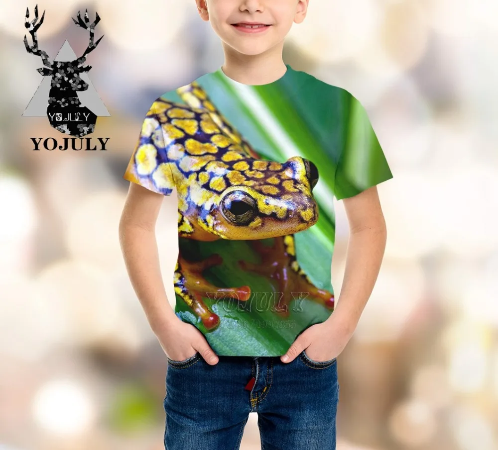 YOJULY/детская одежда с 3d принтом в виде лягушки для маленьких мальчиков и девочек-подростков детская футболка горячая Распродажа, модные футболки Modis с круглым вырезом, A252