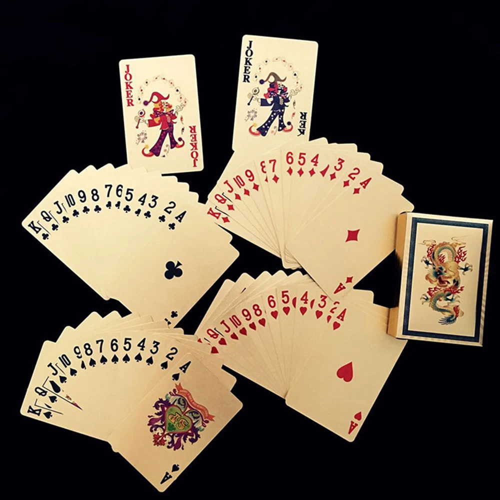 Лидер продаж 2017 золотые игральные карты богатых мужчин покер из золотой фольги 55