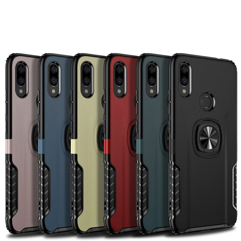 Металлическое кольцо с подставкой для автомобиля силиконовый чехол Redmi Note 8 Pro 8A 7 6