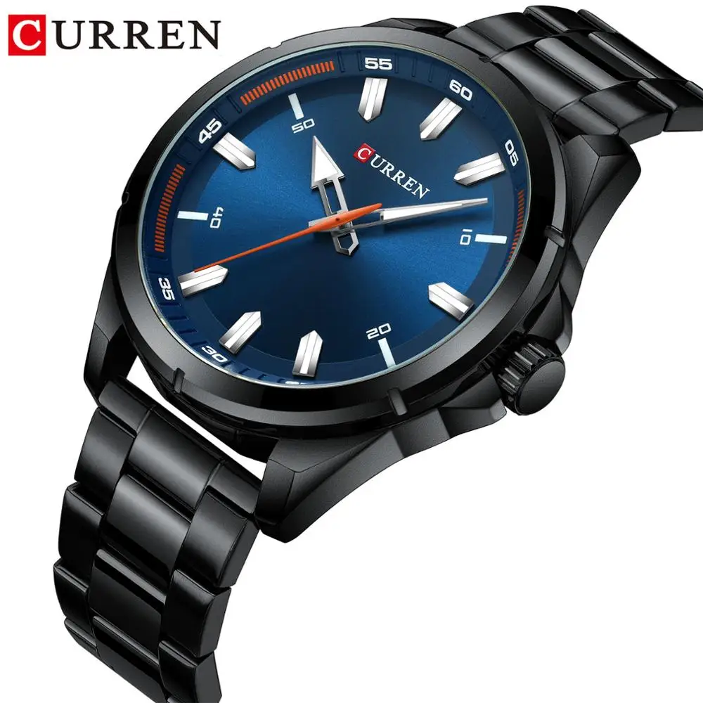 

CURREN Luxury Band Watch Waterproof Multifunction Bussiness Mens Quartz Wristwatch Stainless Steel Calendar Large Dial Clock