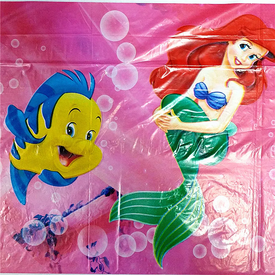 108cm*180cm Mermaid Party Supplies Table cloth For Kids Girls Cover Ariel Theme Birthday Festival Decoration Tablecover | Дом и сад