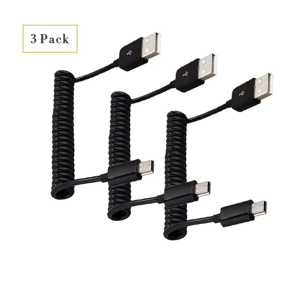 3 шт. фута спиральный мини USB 2 0 кабель типа A штекер B зарядное устройство адаптер