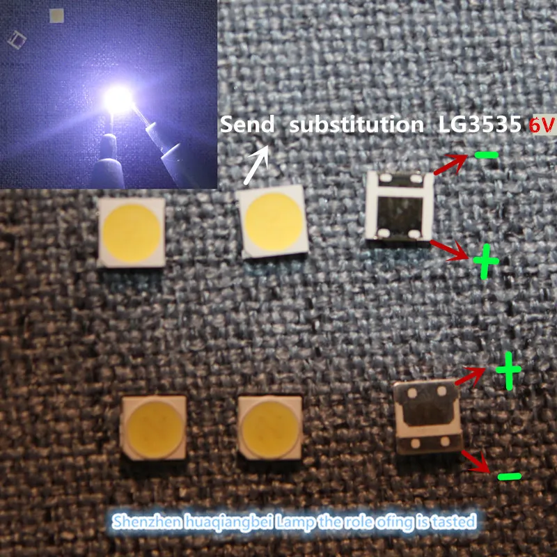 200 шт./лот 100% Новинка для SMD LED 3535 6 в 2 Вт ремонт acion освещение фон ТВ LG INNOTEK. Подсветка
