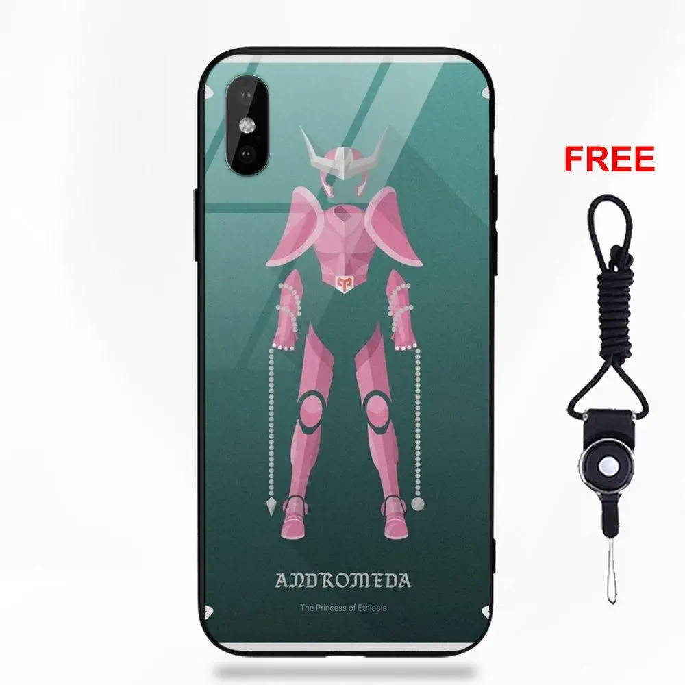 Мягкий ТПУ чехол + закаленное Стекло случаи покрытия мультфильм Saint Seiya тканевый