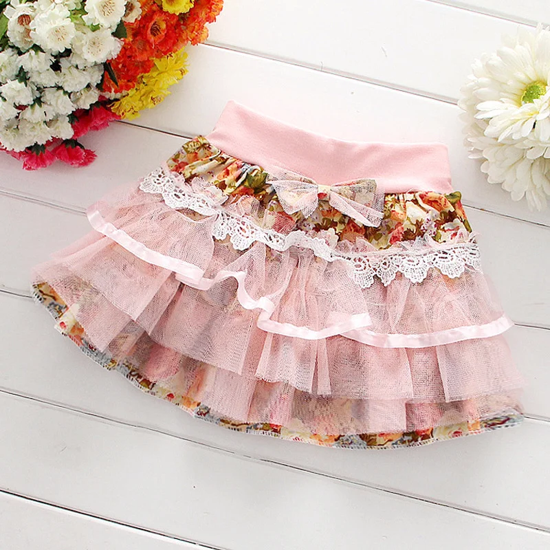 Кружевная юбка с цветочным принтом для девочек 2 6 лет|girl lace skirt|kids tutu skirttutu skirt |