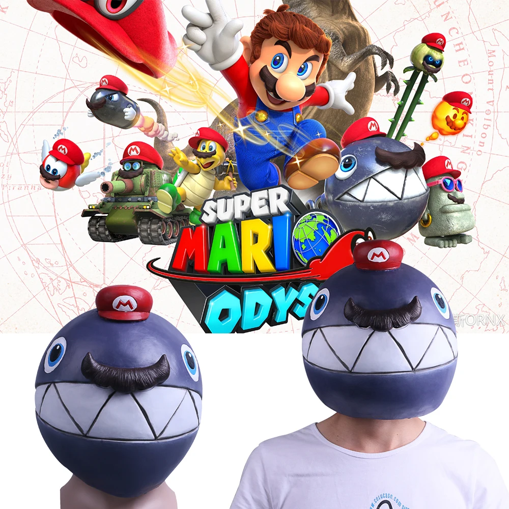 Игры Super Mario Odyssey маска Косплэй костюм бомба Маски Ручной Работы монстр