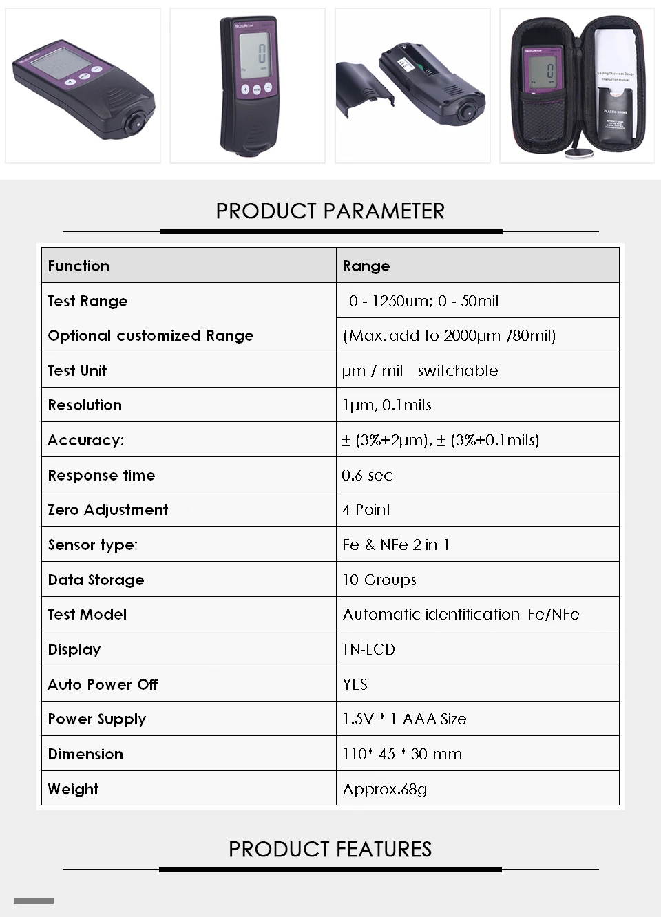 Nicetymeter CM8801FN Fe и NFe 2 в 1 толщиномер толщиномер автомобильной краски толщимер для авто покраски Автомобильный прибор для измерения ширины толщины пленки тестер простое использование