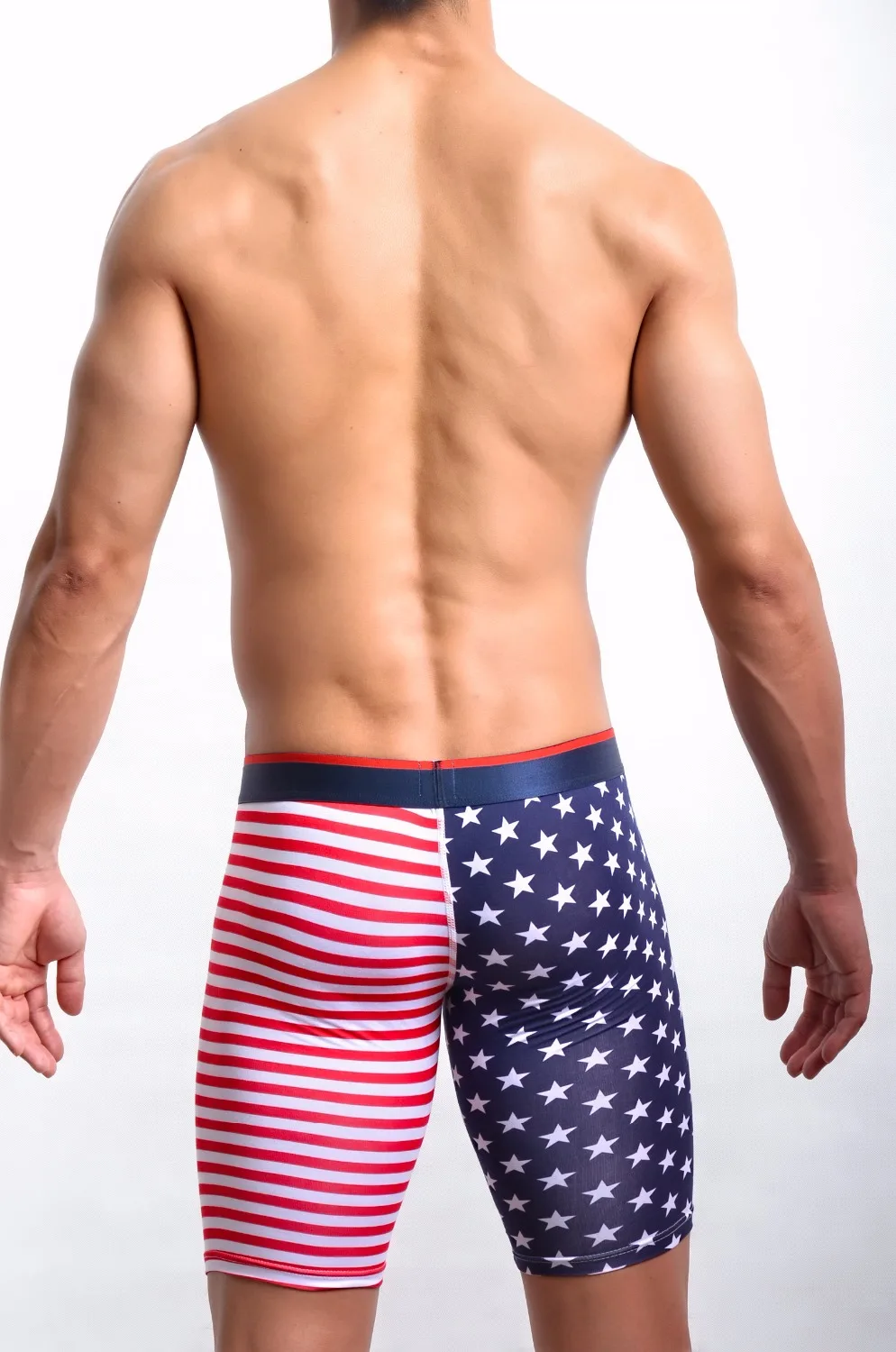 

WOXUAN New Arrival Summer Fashion USA Flag Printed Men Sexy Novelty Skinny Leggings Bottoms/Gay Funny Lounge Pants Beachwear