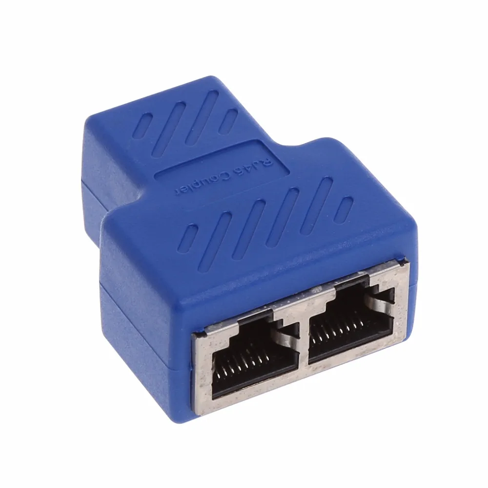Разветвитель сетевого кабеля RJ45 LAN Ethernet с 1 на 2 каналами удлинитель адаптера