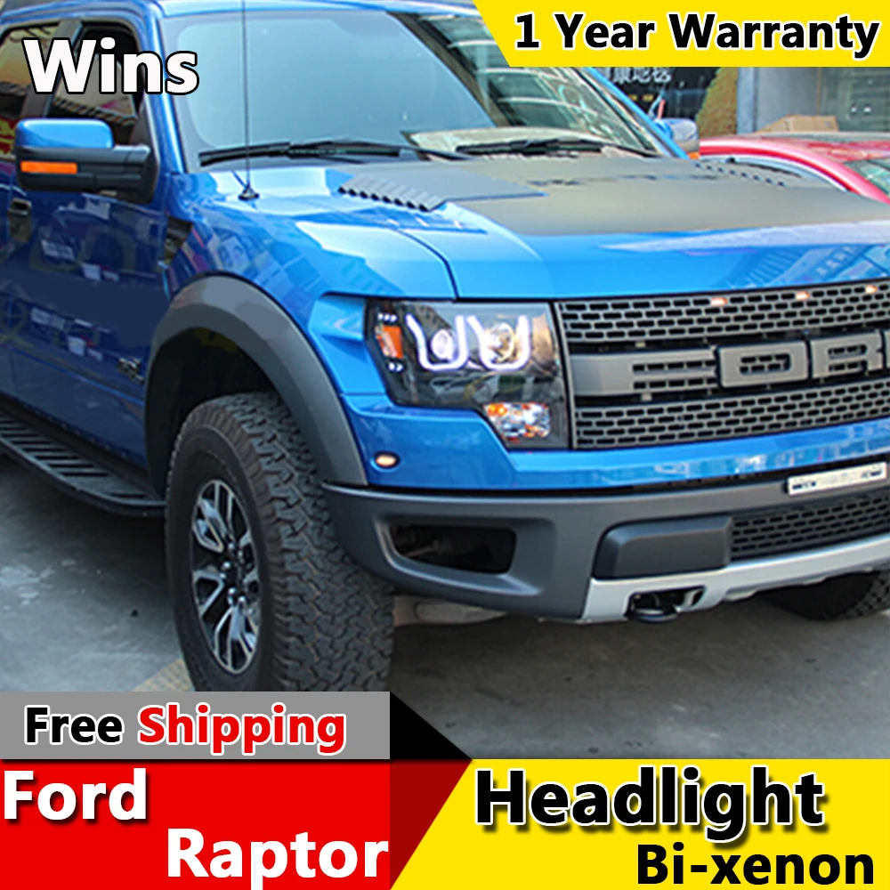 Победы огни для Ford F150 Raptor СВЕТОДИОДНЫЕ Фары DRL Объектив Двойной Луч H7 Ксеноновые