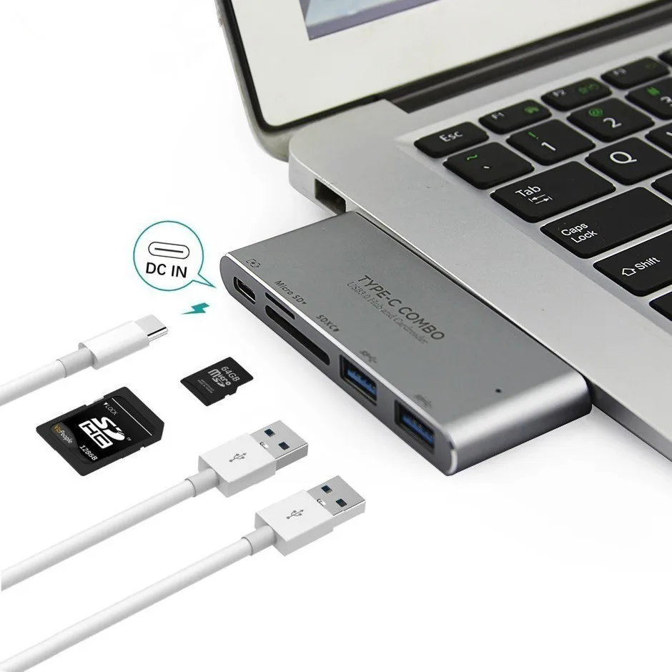 5 in1 Тип USB C концентратор Мощность с PD пружина высокое Скорость 3 0 разветвитель SD/TF