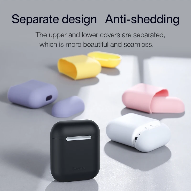 Baseus чехол для наушников AirPods, Цветной силиконовый чехол для AirPods 2, 1 чехол, беспроводной Bluetooth чехол для наушников Airpods