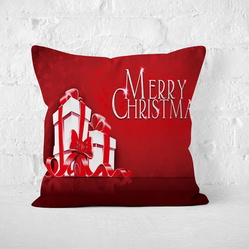 CUSCOV best selling Christmas soft polyester pillowcase Santa Claus bell gift sofa bed cushion | Дом и сад