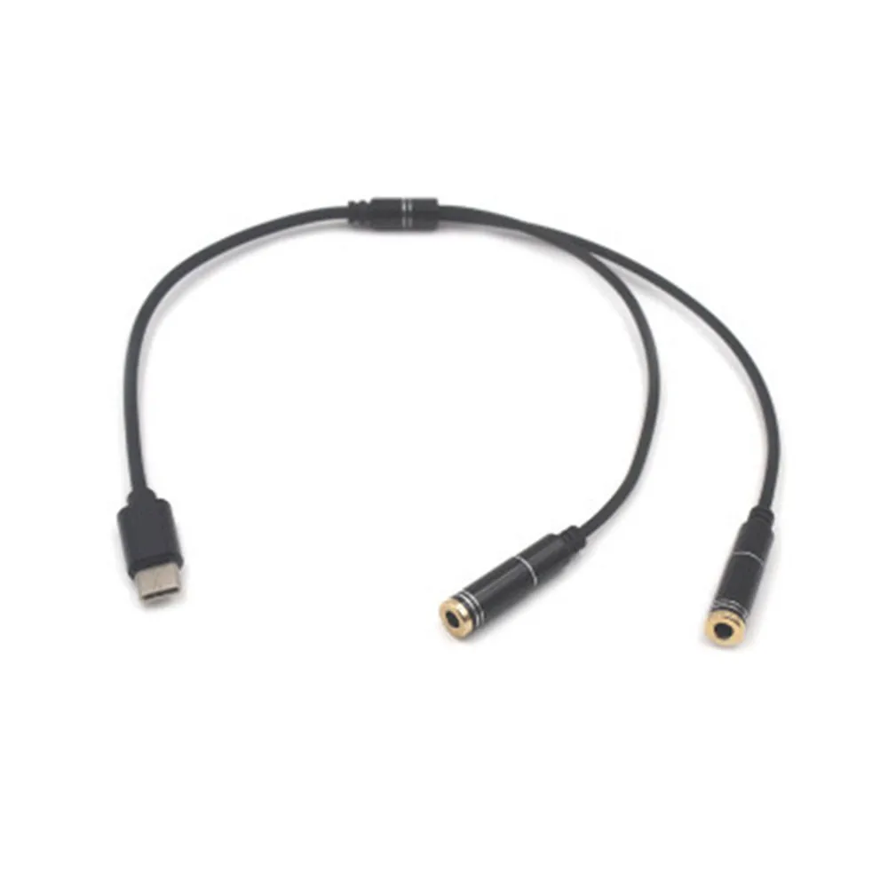 Type-c 1 в 2 высококачественный позолоченный Удлинительный аудиокабель dc3.5мм до 3 5 мм