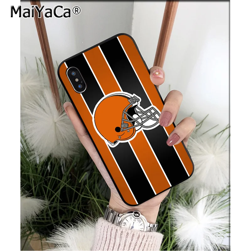 A15 MaiYaCa Cleveland Browns TPU мягкий черный чехол для телефона, чехол для Apple iPhone 8 7 6 6S Plus X XS MAX 5 5S SE XR мобильных телефонов - Цвет: A15