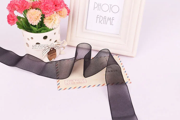 Лента из органзы прозрачная однотонная в Корейском стиле 38 мм | Дом и сад