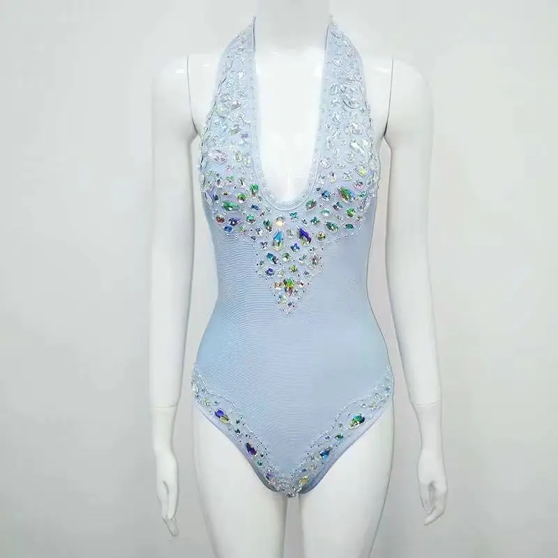 7 цветов однотонный сексуальный боди обтягивающий бандажный купальник с