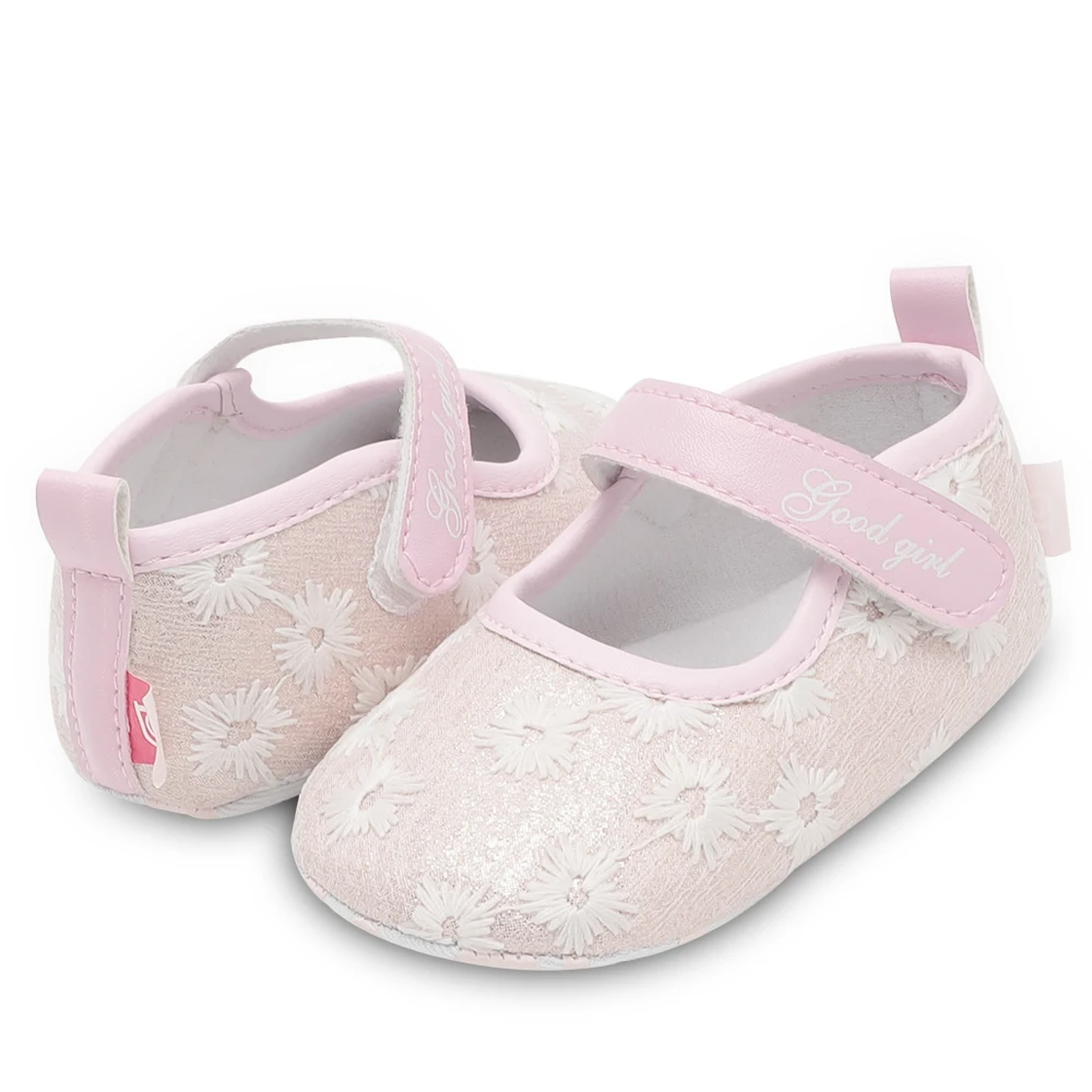 0-18 months Baby Girl Footwear First Walker Shoes Infant Flowers Shoe Soft Soled Anti-Slip Prewalkers Embroidered Floral |