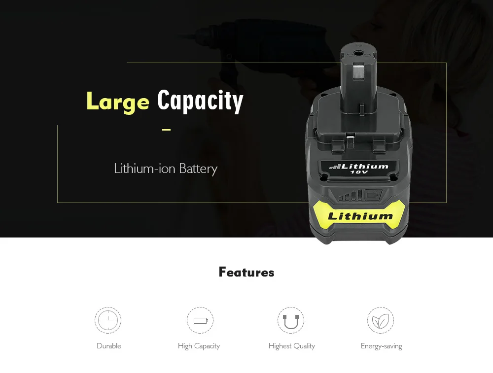 Floureon P108 RB18L40 литий-ионный аккумулятор высокой Ёмкость Перезаряжаемые Аккумулятор для Ryobi 18 V CAD-180L CP-180M P3310 Батарея 4A Замена