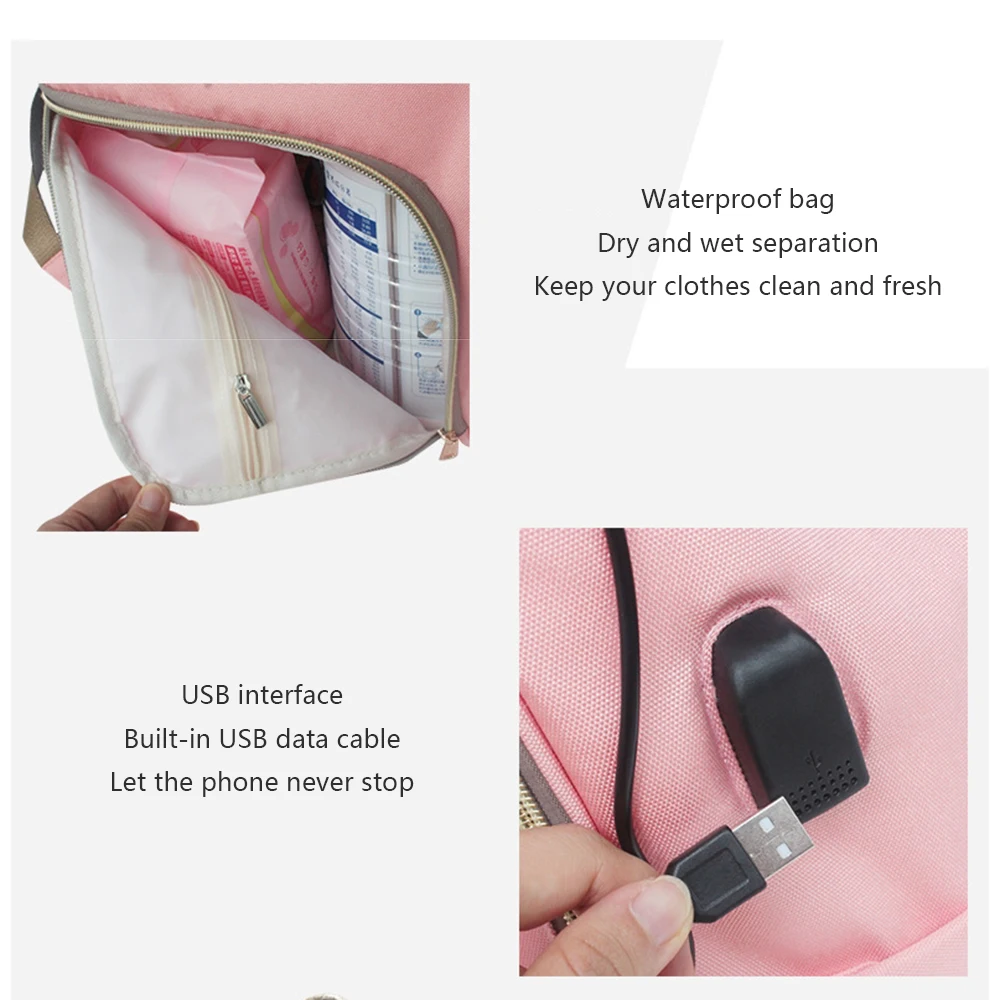 CYSINCOS детские пеленки мешок USB интерфейс большой емкости водонепроницаемый подгузник сумка наборы Мумия Материнство путешествия рюкзак кормящих сумки