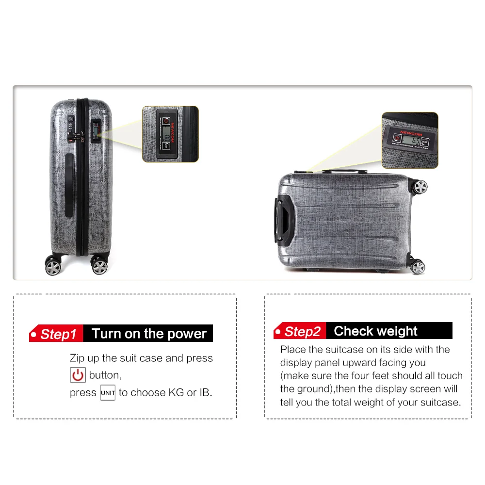 NEWCOM 100% PC чемодан для путешествий Жесткий Чехол бизнеса и поездки с системой I weight