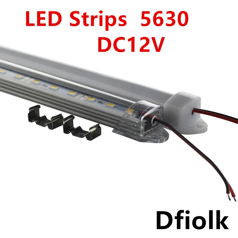 10 шт. 30 см 50 5630 5730 DC12V Жесткий Жесткая полосы с U алюминиевый профиль shell канал