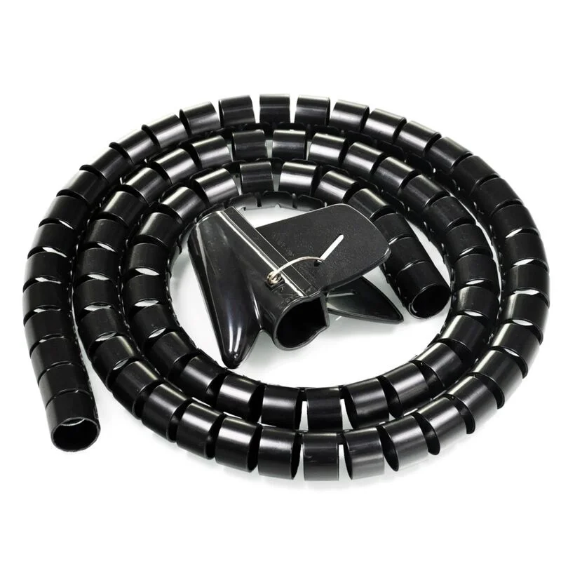 

Free Shipping 10mm*2m Spiral Cable Wire Wrap Tube Computer Manage Cord Cable Sleeves Spiral Flexible PE cable sleeve
