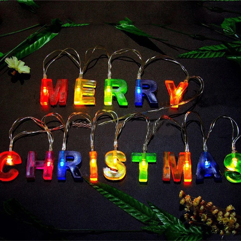 Цветной светодиодный светильник с надписью Happy Birthday Merry Christmas работающий от