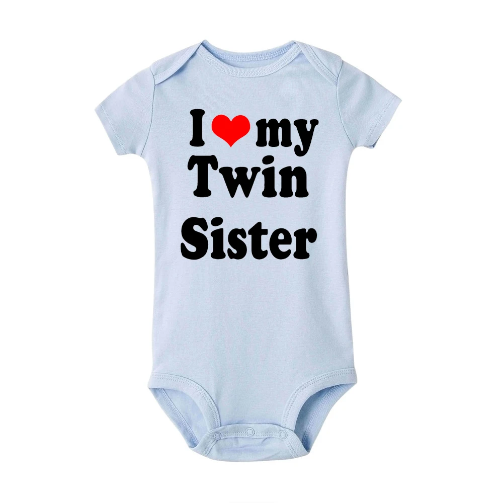 

Baby Clothes Letter Print I Love My Twin SisterRomper Casual Newborn Baby Boys Short Sleeve Hot Sales Jumpsuit
