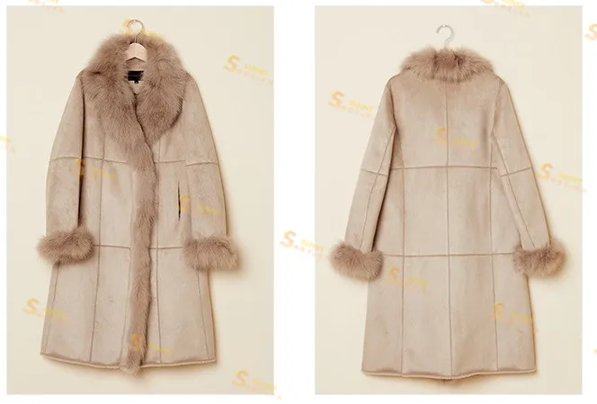 new fashion woman's genuine fox fur coat female lady winter warm clothing jacket for freeze snow weather blue black beige xxxl