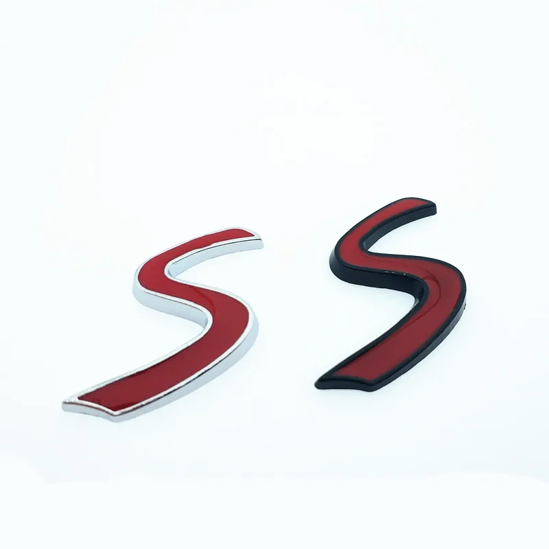 CDIY 3D Chrome Metal Red S Logo Car Emblem Sticker for BMW Mini Cooper Tail Decoration Styling Decals Exterior Accessories | Автомобили и