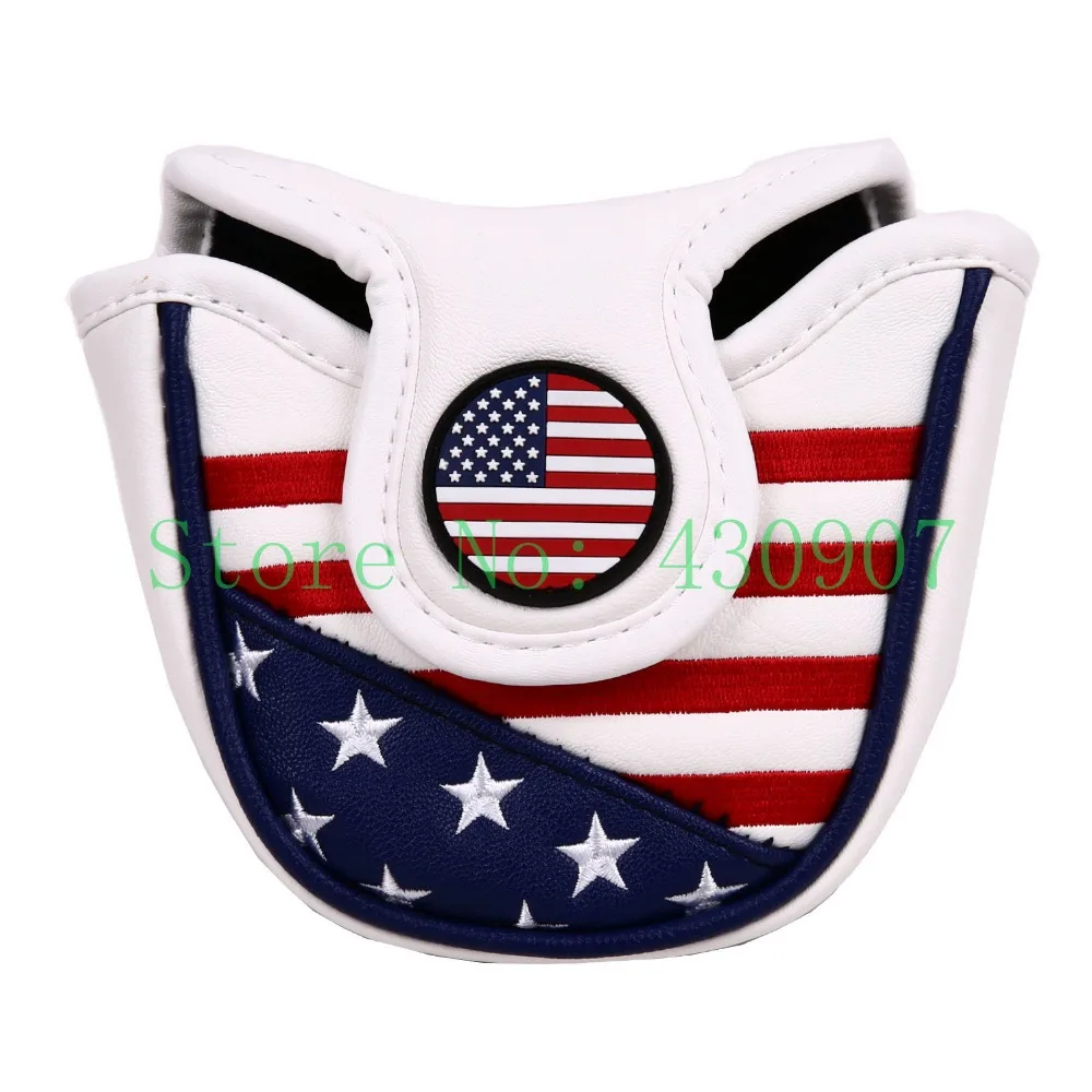 1Pc USA Stars and Stripes Magnetic Closure Golf Mallet Putter Head Cover | Спорт и развлечения