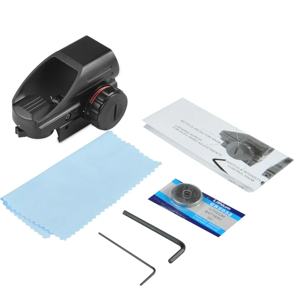 

1x33mm Optical Sight Holographic Red Green Reflex Laser Dot Sight Scope Fit for 20mm Picatinny Rail for Hunting