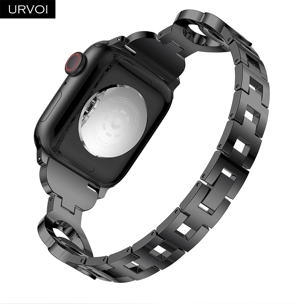 URVOI band для Apple Watch series 6 SE 5 4 3 2 1 link браслет девочек модные двойные круги Циркон