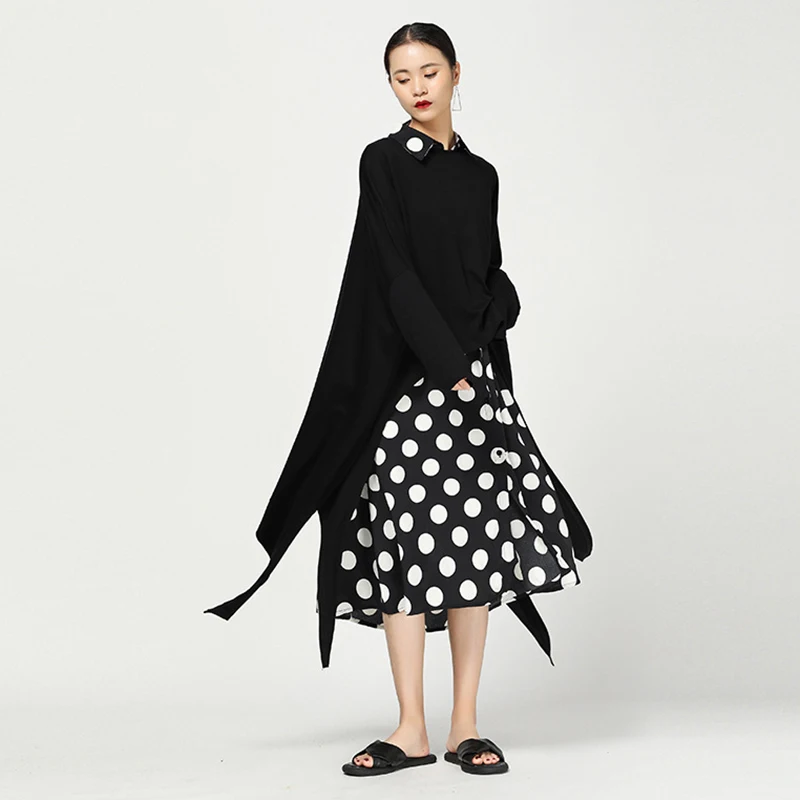 Футболка CHICEVER женская с круглым вырезом Топ длинным рукавом летучая мышь