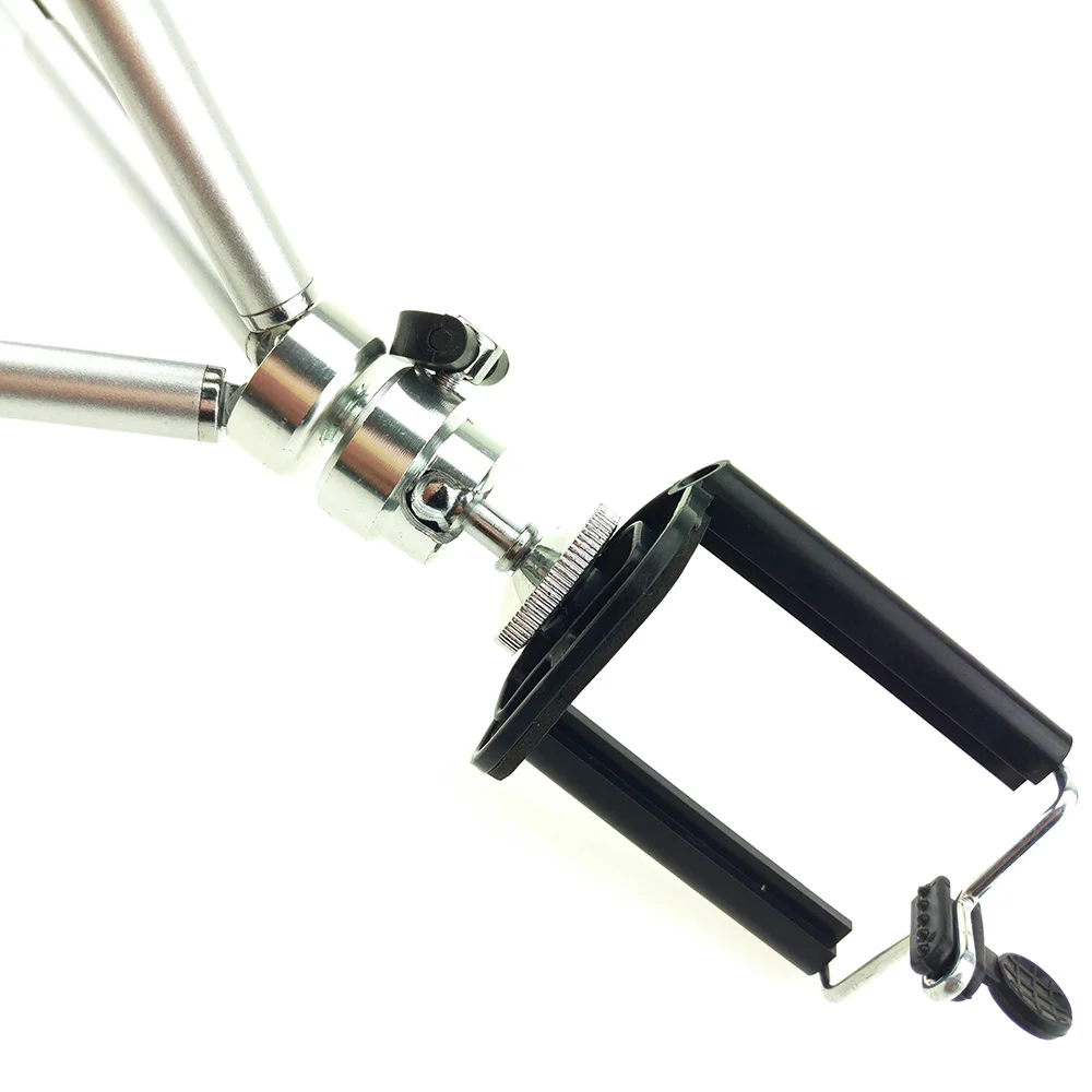 Портативный раздвижной металлический мини штатив с 2 секциями и держателем для