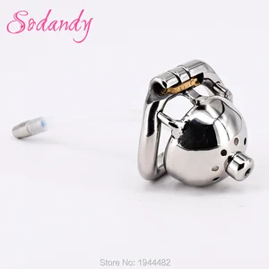 Сверхмаленькая Мужская клетка верности SODANDY 1,3 дюйма, металлическая клетка целомудрия, Пояс верности, устройство для мужской клетки для пениса, Растяжитель уретры, катетер
