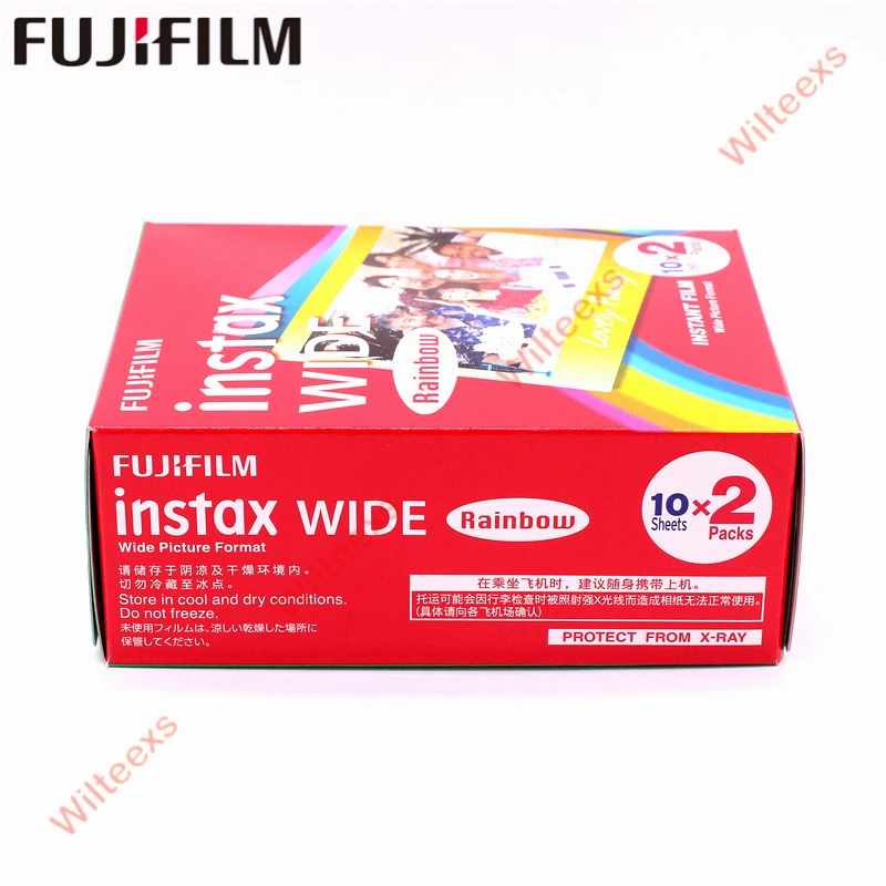 Новинка пленка Fujifilm Instax Wide Rainbow Twin упаковка (20 фотографий) для мгновенной съемки