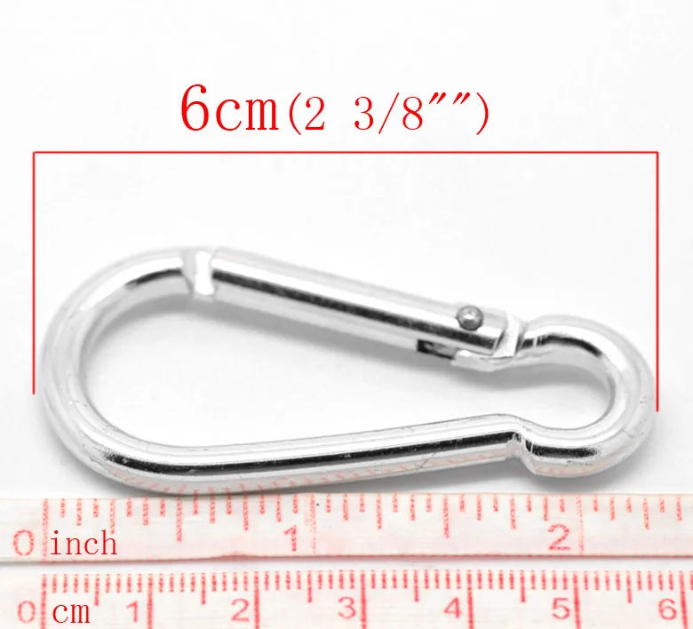 DoreenBeads алюминиевый карабин для ключей с зажимом тон 6 см (2 3/8 &quot) x 3 (1 1/8&quot) 2 шт.