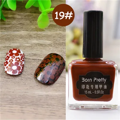 BORN PRETTY 15 мл/6 мл чистые цвета ногтей лак для стемпинга сладкий стиль стемпинг ногтей покрытие 72 Цвета Доступные лаки для ногтей - Цвет: 15ml Color 19