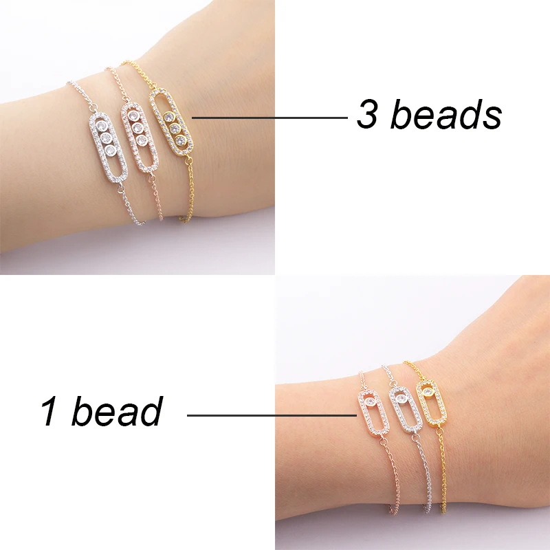 

Stainless Steel Bracelet Femme Acier Inoxydable Charms 1& 3 Bead Geometric Gold Bracelets For Women Hand Bracelet Jewelry