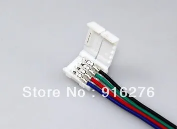 5 шт. 4 pin 10 мм RGB led коннектор адаптер с двойными solderless зажимами провод кабель |