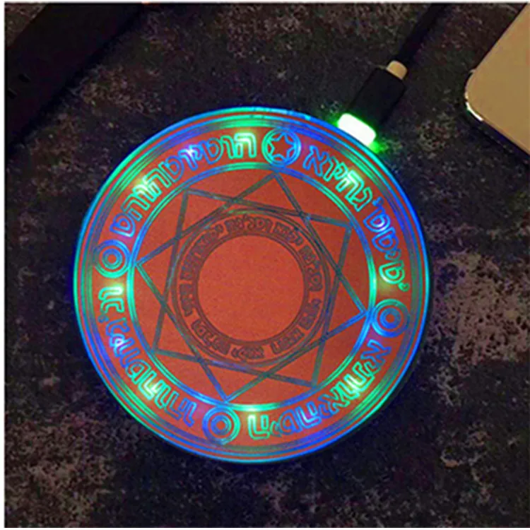 Yellow Универсальное беспроводное зарядное устройство Magic Circle Qi, беспроводное быстрое зарядное устройство для iPhone X XS 8 7 samsung Xiaomi Redmi huawei Honor - Тип штекера: Yellow